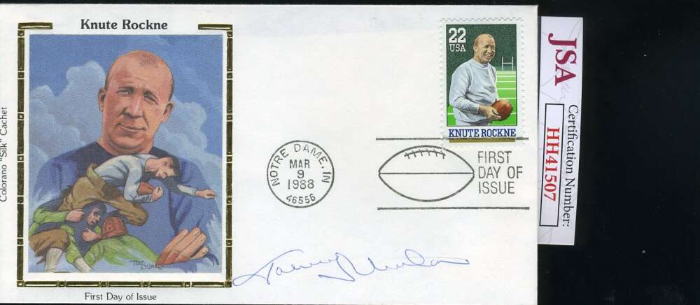 Johnny Unitas JSA Coa Autograph Hand Signed 1988 FDC Cache