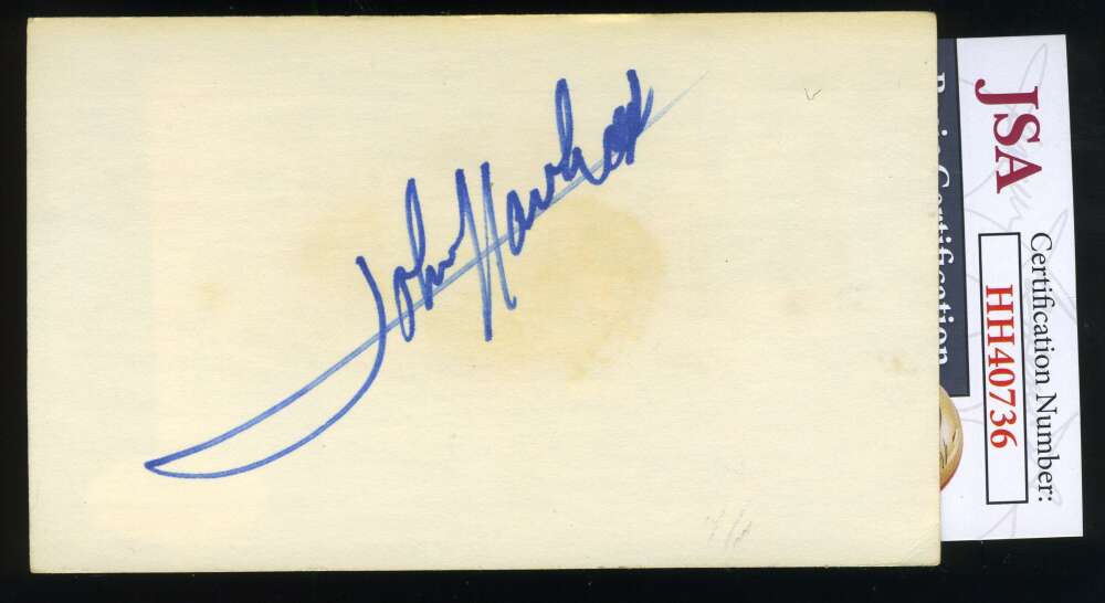 John Havlicek JSA Coa Autograph Hand Signed 3x5 Index Card