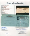 William Taft JSA Loa Hand Signed 1878 Distillary Stamp Autograph