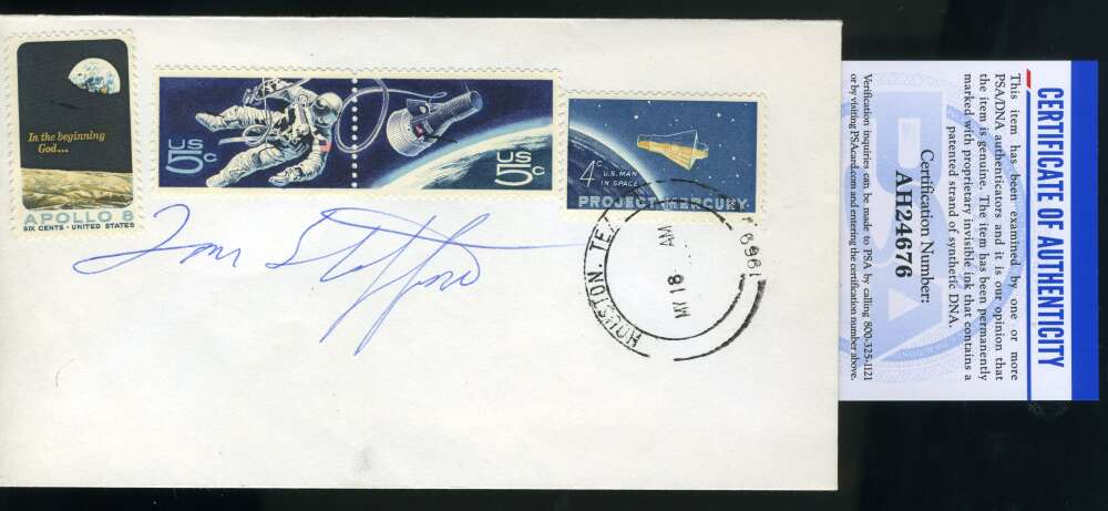 Tom Stafford PSA DNA Coa Hand Signed NASA 1969 FDC Cache Autograph