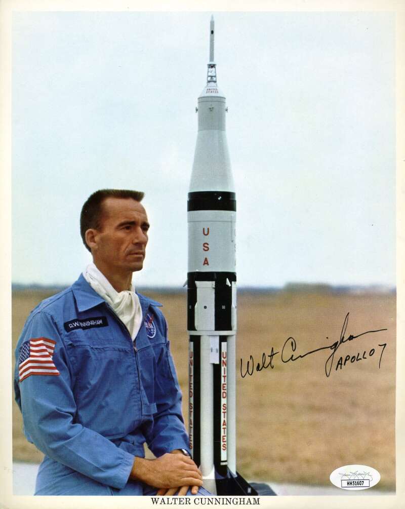 Walter Cunningham JSA Coa Hand Signed 8x10 Photo NASA Autograph