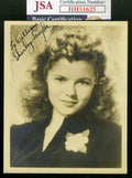 Shirley Temple JSA Coa Signed 4x4 1940`S Photo Autograph