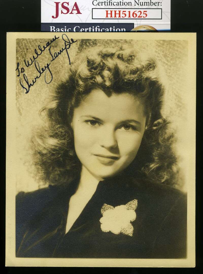 Shirley Temple JSA Coa Signed 4x4 1940`S Photo Autograph