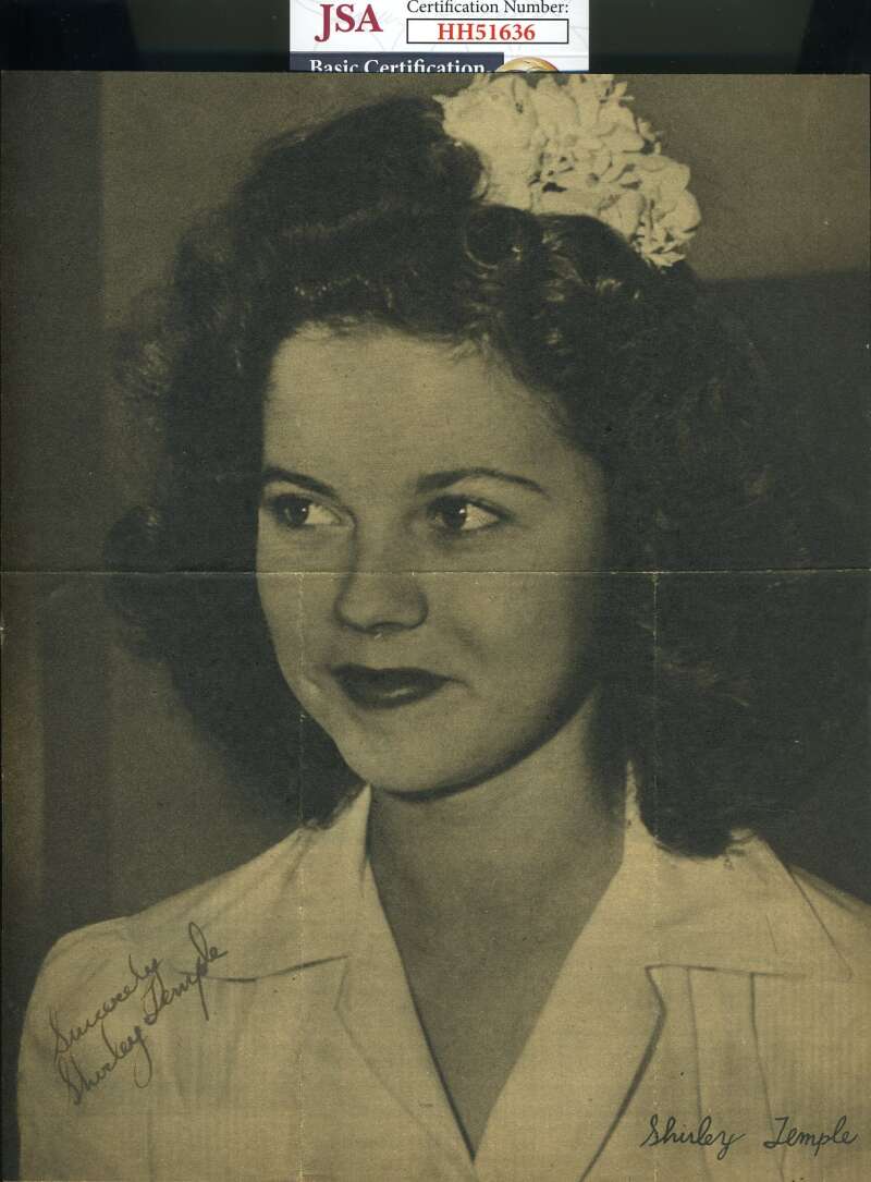 Shirley Temple JSA Cert Signed 8x10 1940`S Photo Autograph