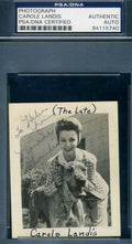 Carole Landis PSA DNA Coa Signed Original 1940`s Photo Autograph