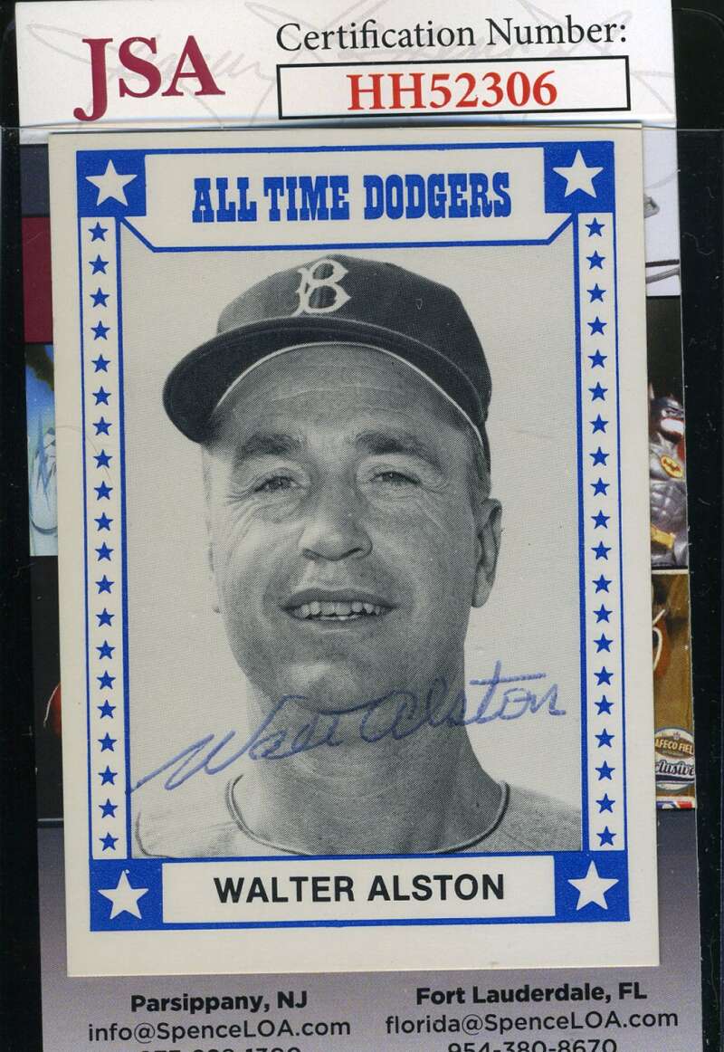 Walter Alston 1980 Tcma JSA Coa Autograph Authentic Hand Signed