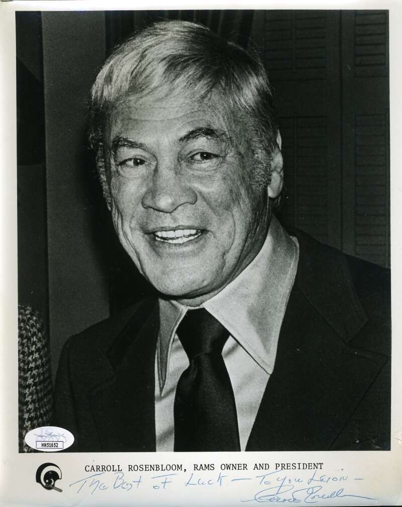 Carroll Rosenbloom Jsa Cert Autograph Hand Signed 8x10 Rams Photo
