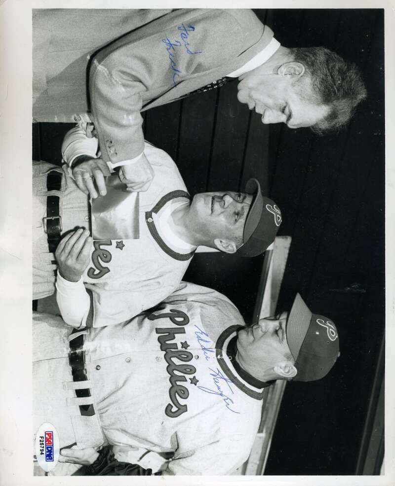 Eddie Sawyer Ford Frick PSA DNA Coa Autograph Hand Signed 8X10 Wire Photo