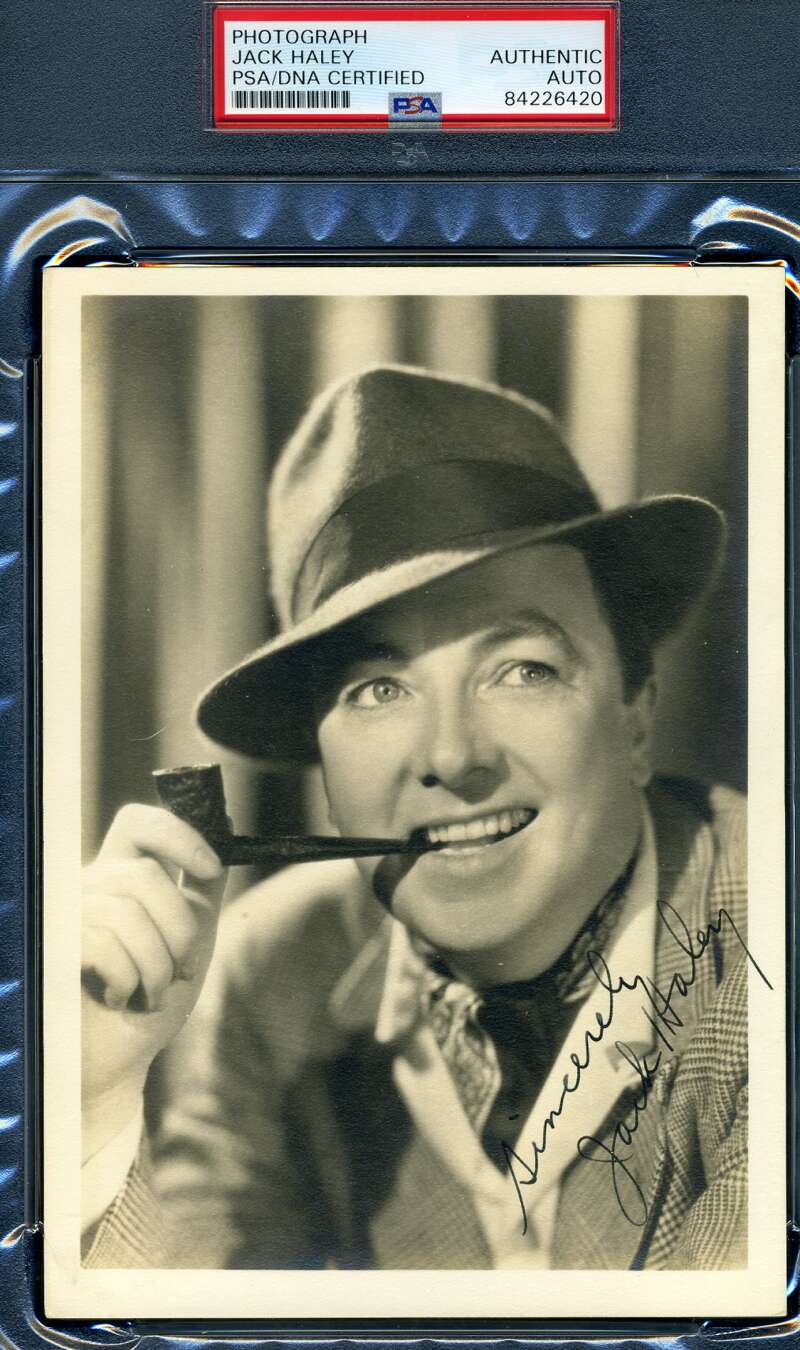 Jack Haley PSA DNA Coa Signed Rare 1950`s 5x7 Photo Autograph