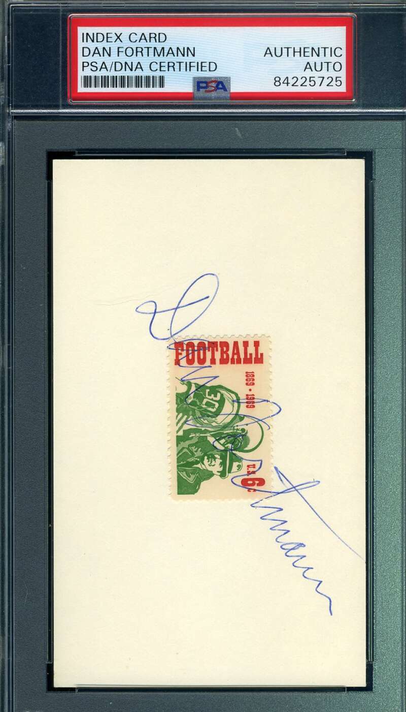 Dan Fortmann PSA DNA Autograph Hand Signed 3x5 1969 USPS Football Stamp Index Card