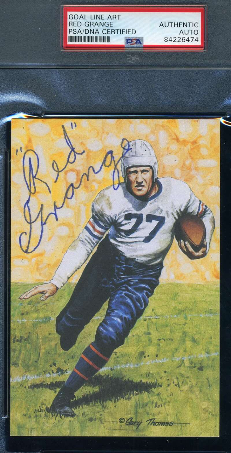 Red Grange PSA DNA Cert Autograph Hand Signed Goal Line Art Cards GLAC