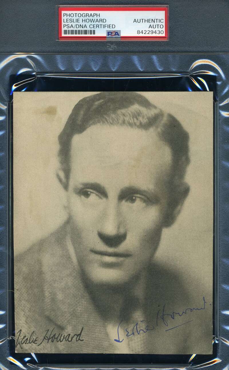 Leslie Howard D.43 PSA DNA Coa Signed Rare 5x7 Photo GWTW Ashley Wilkes Autograph