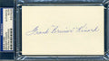 Frank Bruiser Kinard PSA DNA Coa Hand Signed 3x5 Index Card Autograph