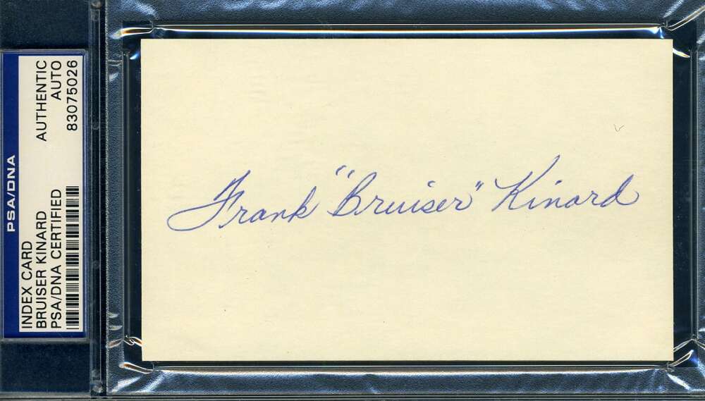 Frank Bruiser Kinard PSA DNA Coa Hand Signed 3x5 Index Card Autograph