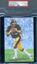 Terry Bradshaw PSA DNA Coa Hand Signed Goal Line Card Glac Autograph