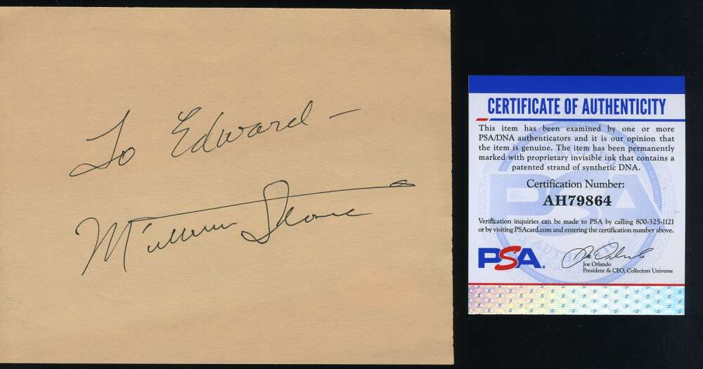 Millburn Stone PSA DNA Coa Signed Gunsmoke Album Page Autograph