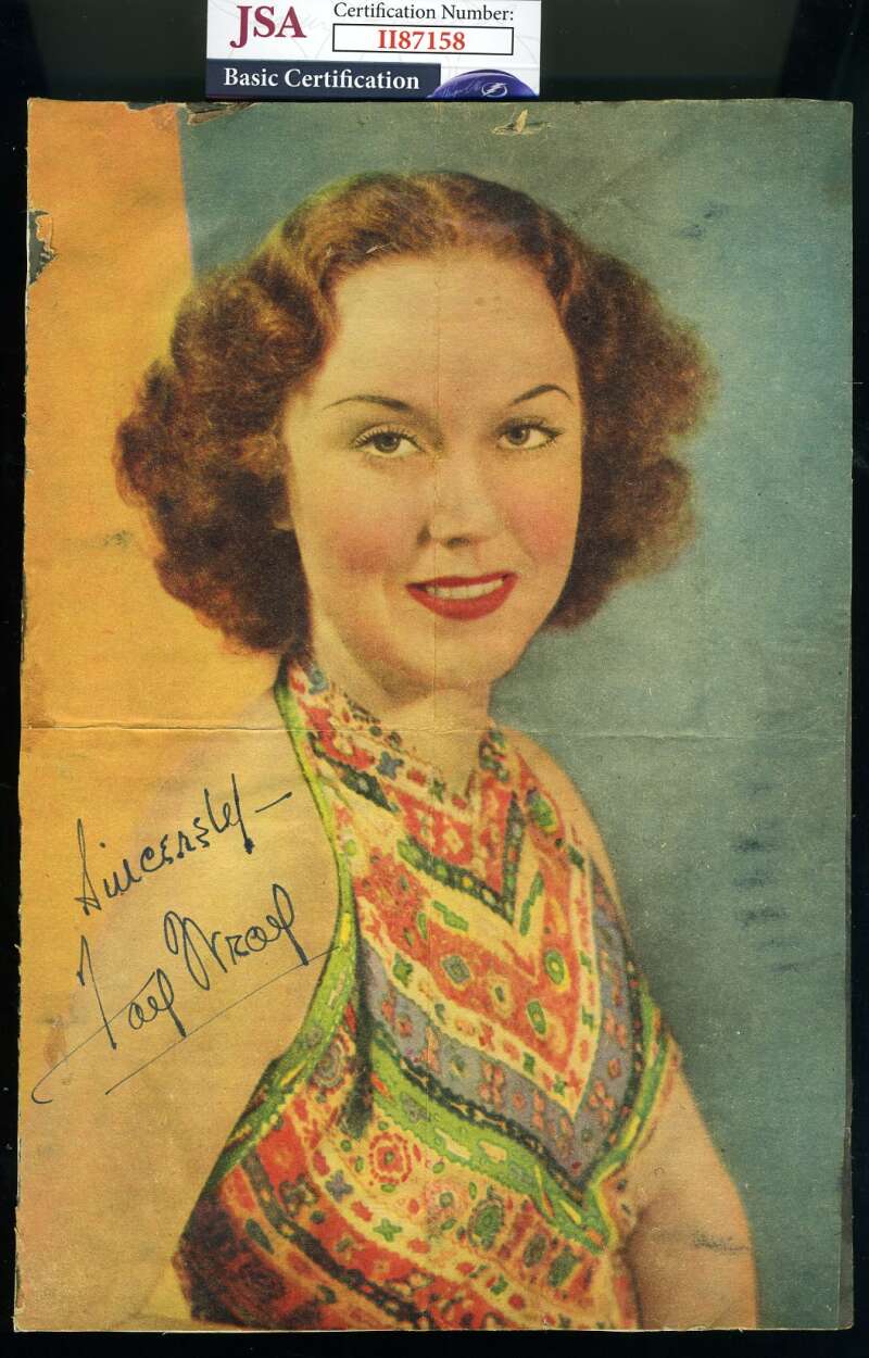 Fay Wray JSA Coa Signed 1930`s 7x10 Photo Autograph