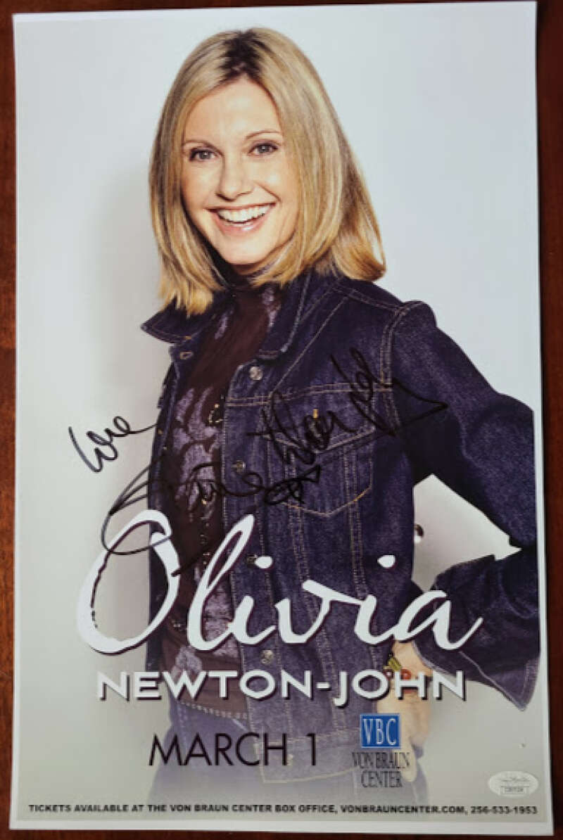Olivia Newton John JSA Coa Signed Concert Poster Photo VonBraun Autograph
