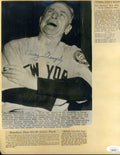 Casey Stengel JSA Coa Hand Signed Wire Photo On Album Page Autograph