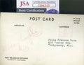 Shirley Temple JSA Coa Signed 1940`s Photo GPC Govt Postcard Autograph