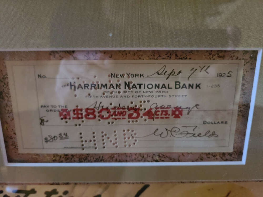 WC Fields Mae West JSA Loa Signed Dual Check Display Framed To 35x34 Museum Quality