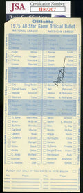 Danny Thompson JSA Coa Autograph Hand Signed 1975 All Star Ballot