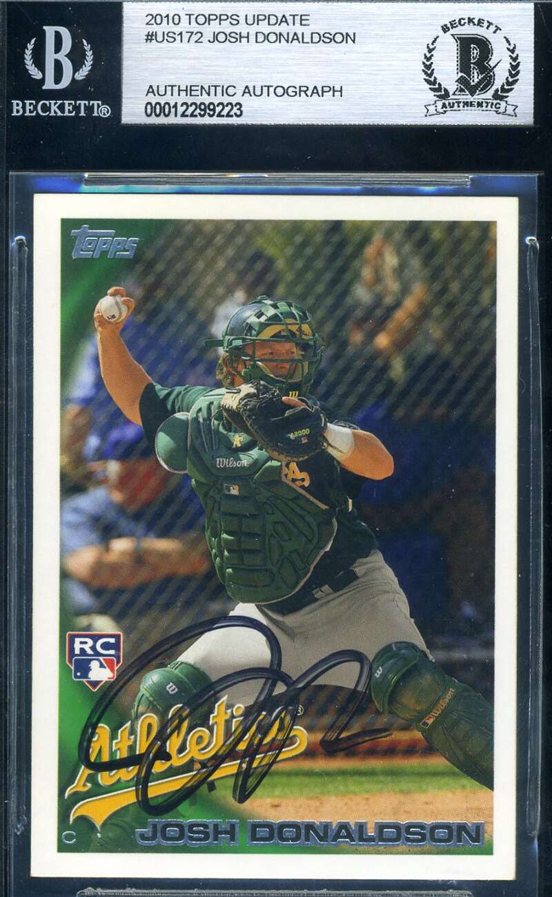 Josh Donaldson 2010 Topps Update Rookie BAS Beckett Coa Autograph Authentic Hand Signed