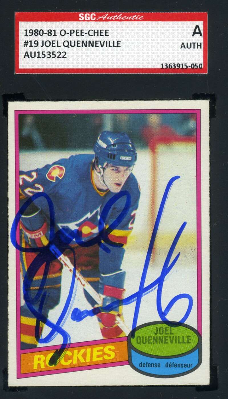 Joel Quenneville 1980 81 OPC SGC Coa Autograph Authentic Hand Signed