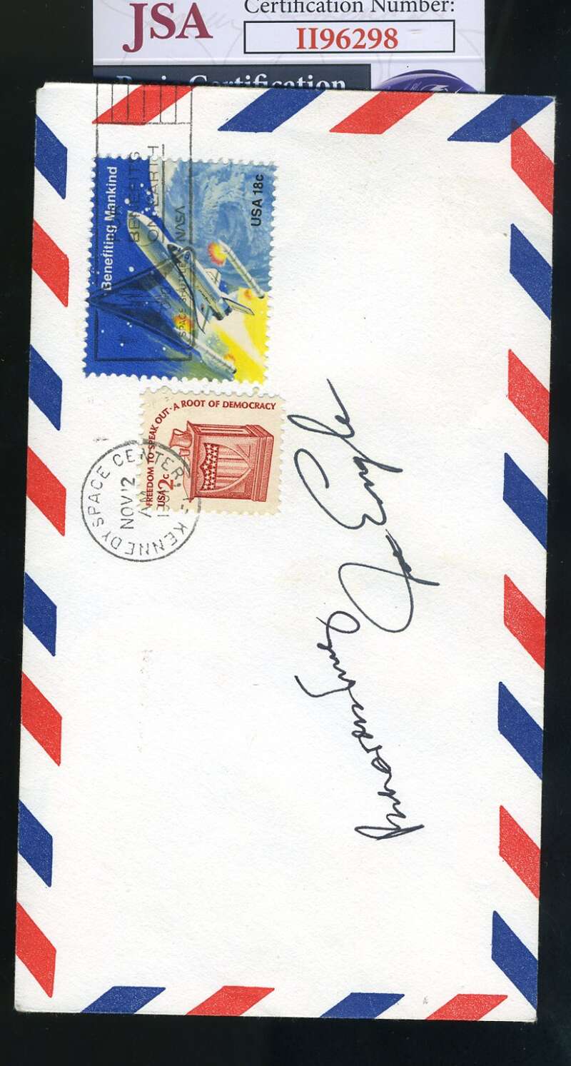 Joe Engle Richard Truly JSA Coa Hand Signed Kennedy Space Canceled Envelope Autograph