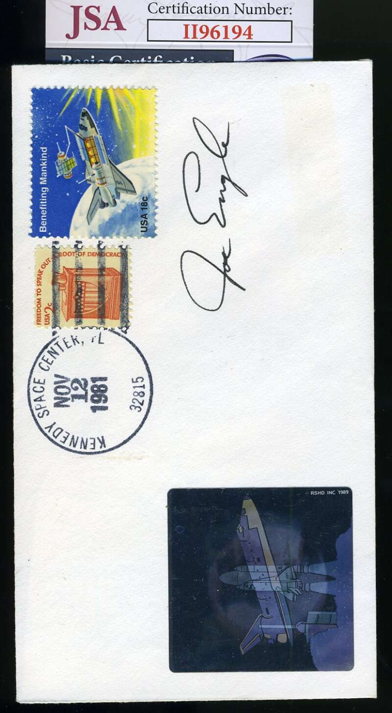 Joe Engle JSA Coa Hand Signed 1981 Kennedy Space Canceled Envelope Autograph