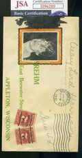 Mary Lord Harrison Benjamin JSA Coa Hand Signed HM Brehm Art FDC Cache Autograph
