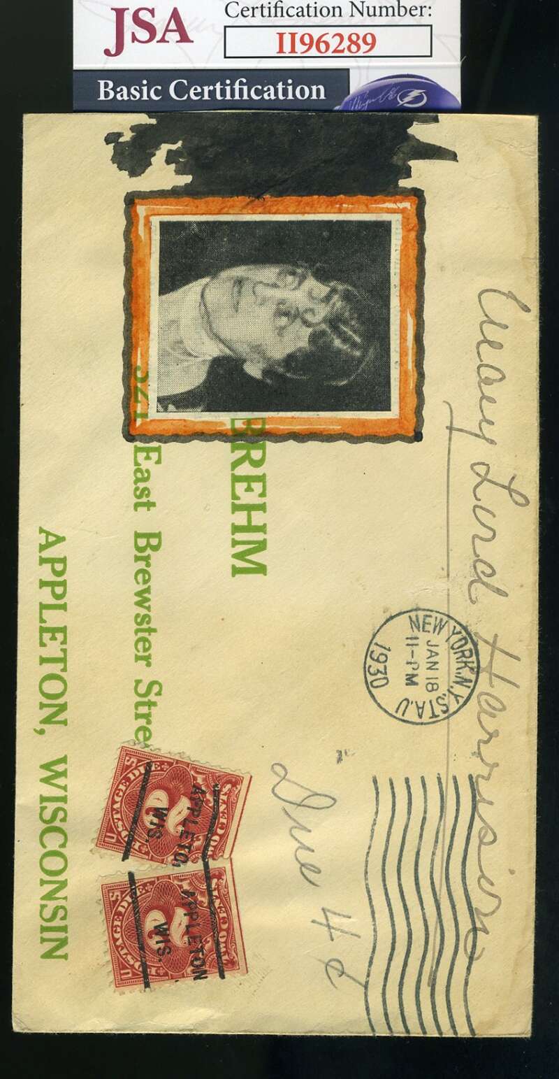 Mary Lord Harrison Benjamin JSA Coa Hand Signed HM Brehm Art FDC Cache Autograph