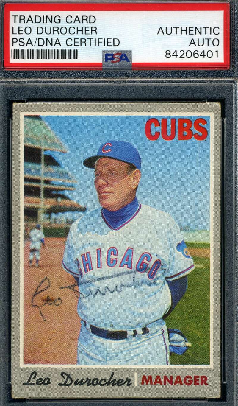 Leo Durocher PSA DNA Coa Autograph 1970 Topps Hand Signed