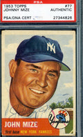 Johnny Mize PSA DNA Coa Autograph 1953 Topps Hand Signed