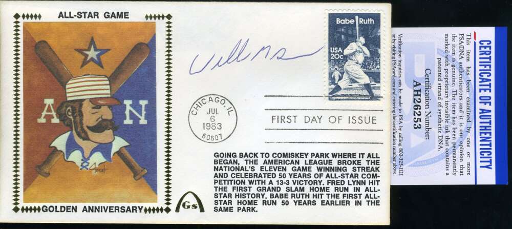 Willie McGee PSA DNA Coa Autograph Hand Signed 1983 All Star Game FDC Cache