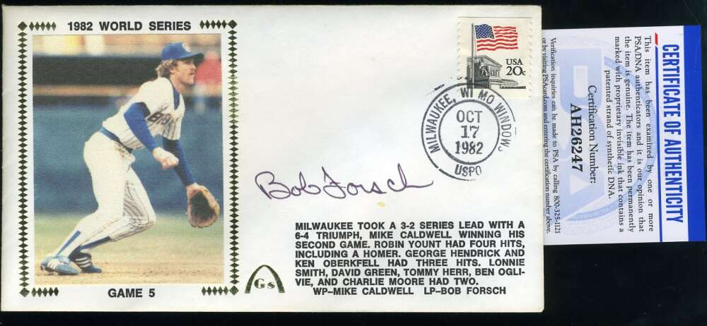 Bob Forsch PSA DNA Coa Autograph Hand Signed 1982 World Series FDC Cache