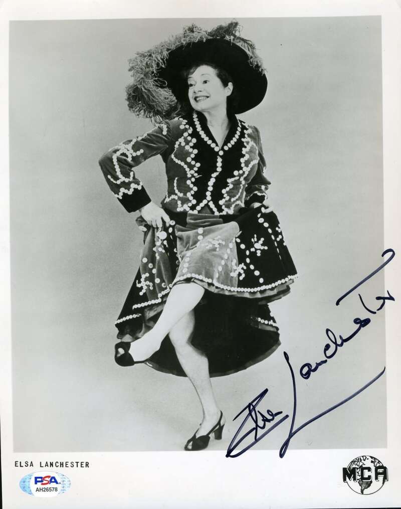 Elsa Lanchester PSA DNA Cert Signed 8x10 Frankenstein Photo Autograph