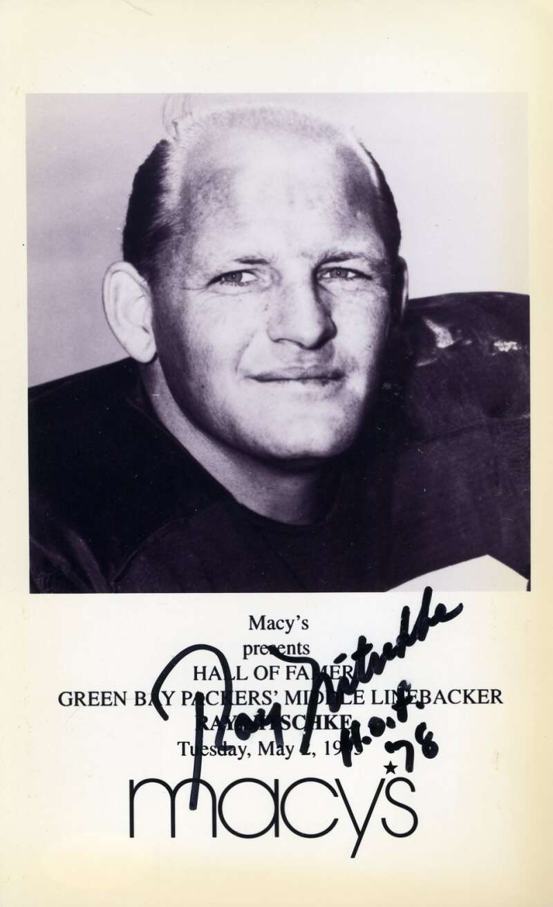 Ray Nitschke PSA DNA Coa Hand Signed 8x5 Photo Autograph