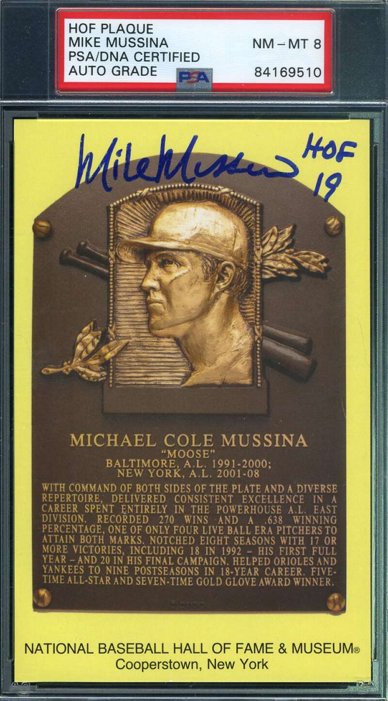 Mike Mussia PSA DNA Coa Autograph Hand Signed Gold HOF Plaque