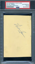 Willie Pudddin Head Jones PSA DNA Coa Autograph Hand Signed 1952 GPC Government Postcard