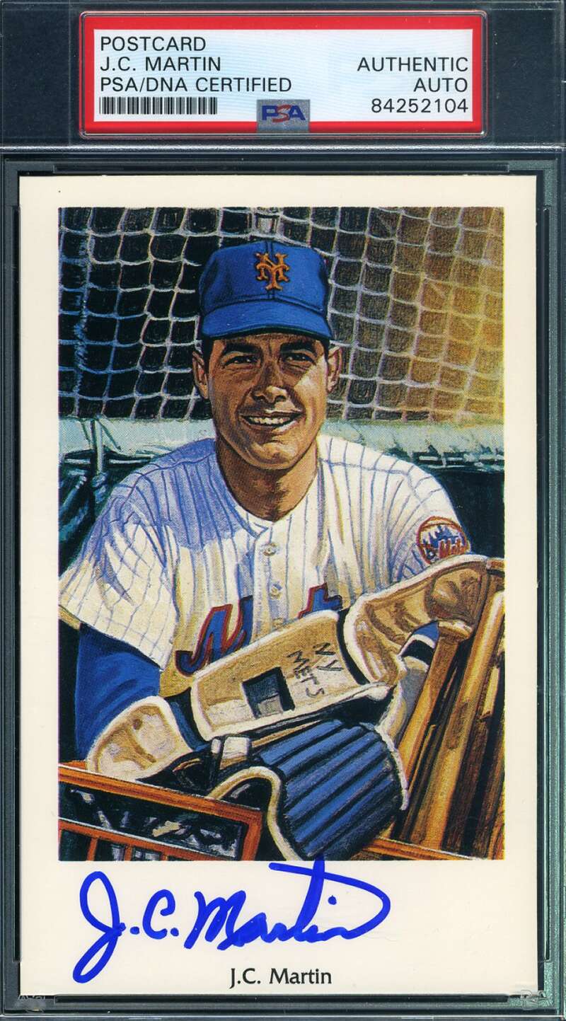 Jc Martin PSA DNA Coa Autograph Signed Ron Lewis Mets Photo Postcard
