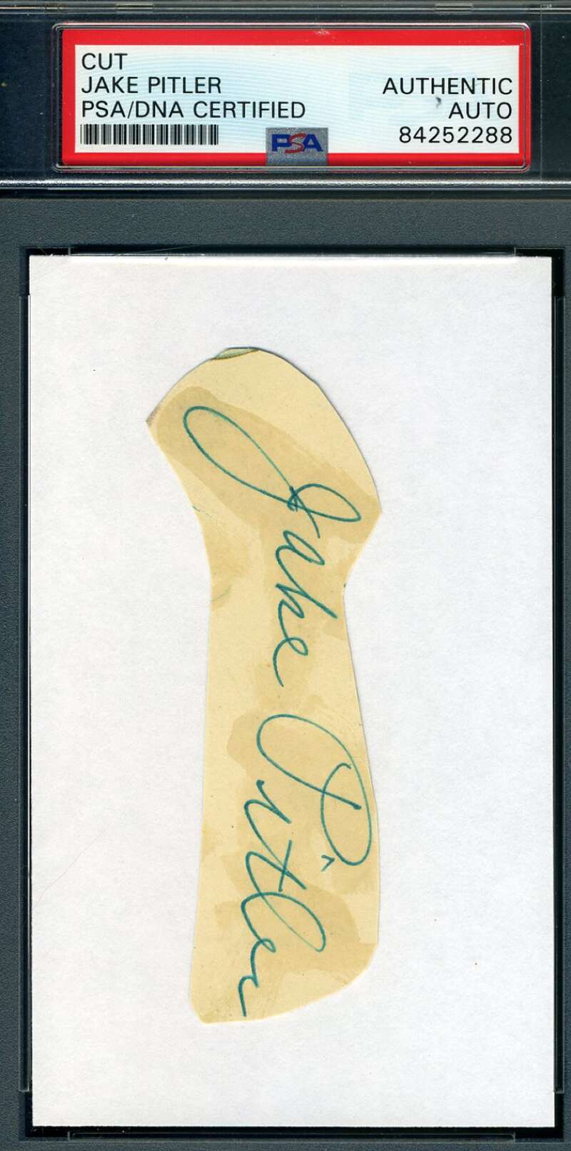 Jake Pitler PSA DNA Coa Autograph Hand Signed 1955 Dodgers 3x5 Index Cut