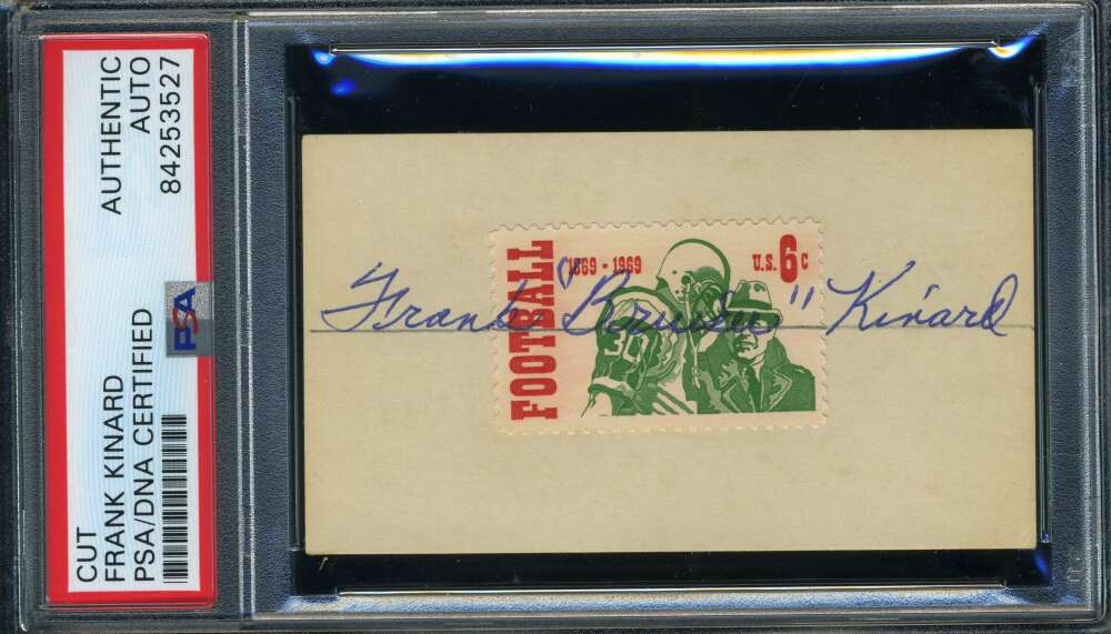 Frank Bruiser Kinard PSA DNA Coa Hand Signed 1969 Football Stamp Display Autograph