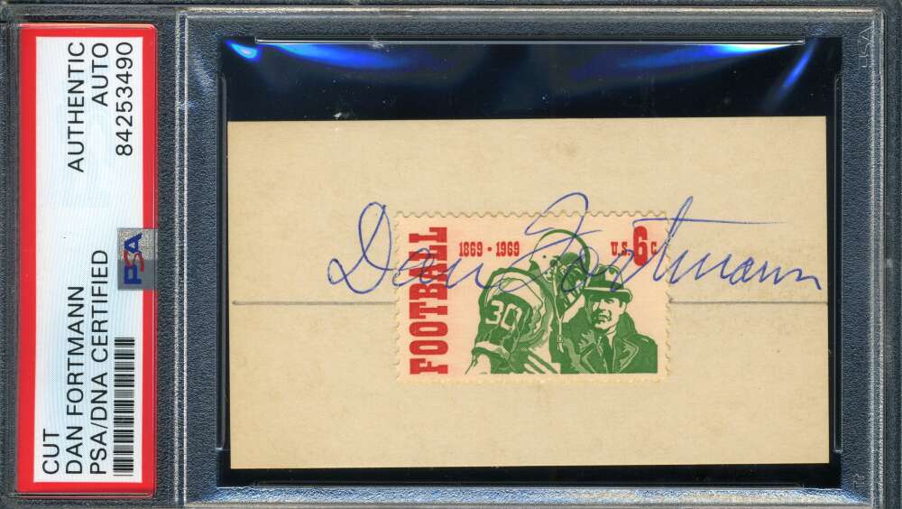 Dan Fortmann PSA DNA Coa Hand Signed 1969 Football Stamp Display Autograph