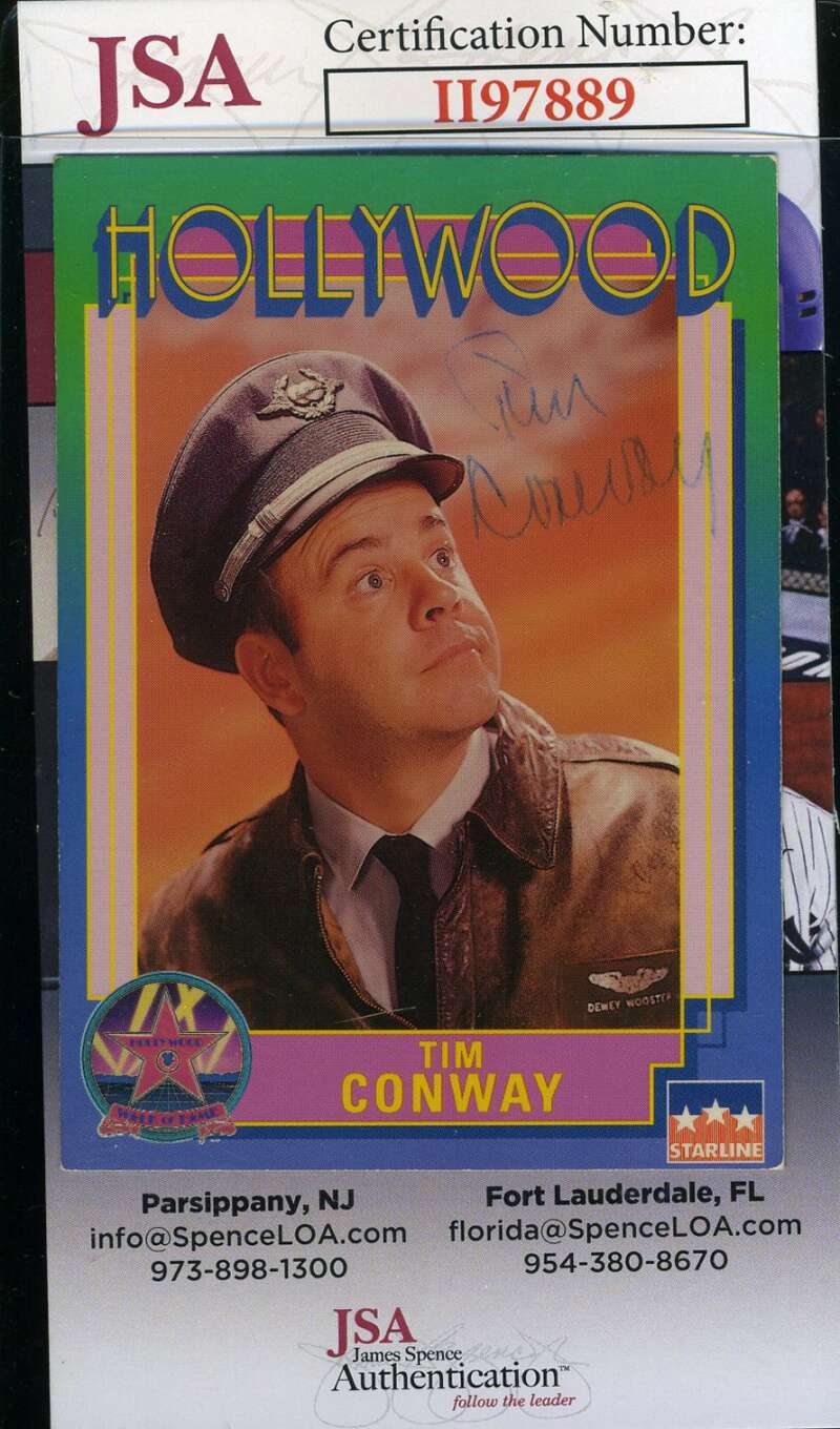 Tim Conway JSA Coa Hand Signed 1991 Starline Hollywood Card Autograph