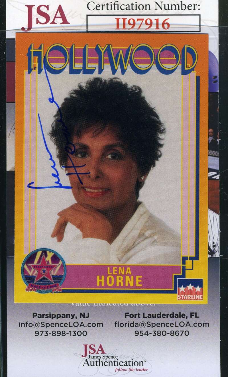 Lena Horne JSA Coa Hand Signed 1991 Starline Hollywood Card Autograph