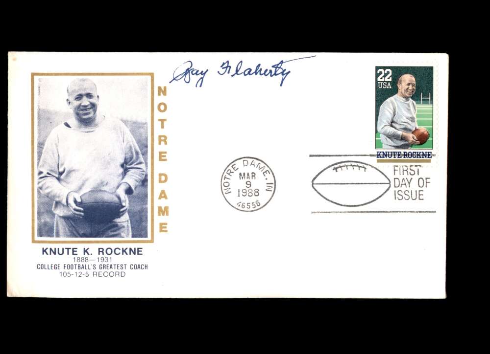 Ray Flaherty Hand Signed Jim Thorpe FDC Cache Autograph NFL HOF