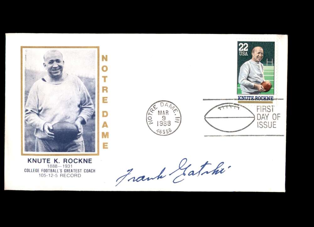 Frank Gatski Hand Signed Jim Thorpe FDC Cache Autograph NFL HOF