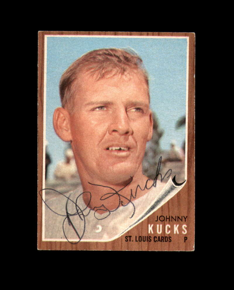 Johnny Kucks Hand Signed 1962 Topps St.Louis Cardinals Autograph