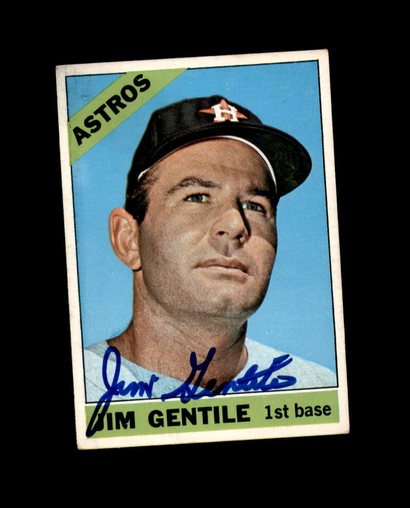 Jim Gentile Hand Signed 1966 Topps Houston Astros Autograph